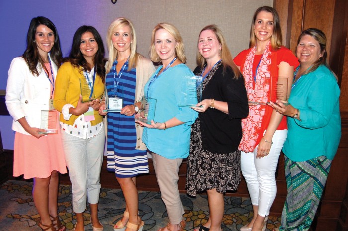 Aubrey Hinkson, Clarissa Chavez, Emily Renzi, Brianne Clark, Cathleen Caldwell, Anna Aligood and Denise Parrish.