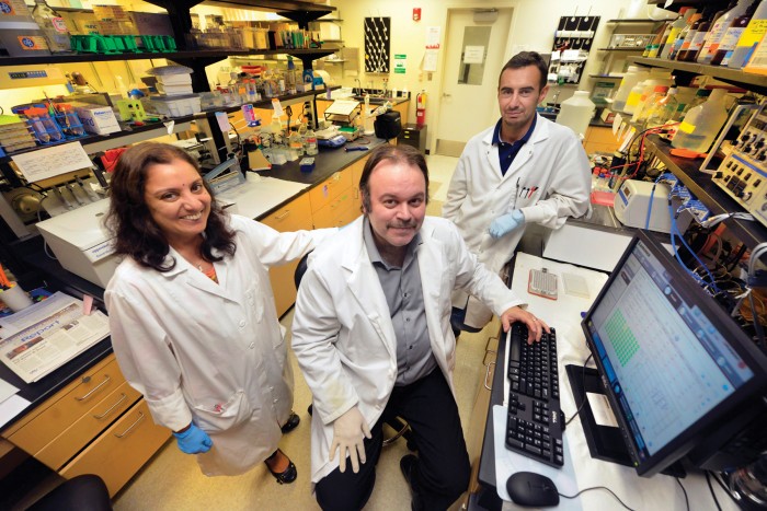 Drs. Supriya Sridhar (from left), Rudolf Lucas, and Istvan Czikora