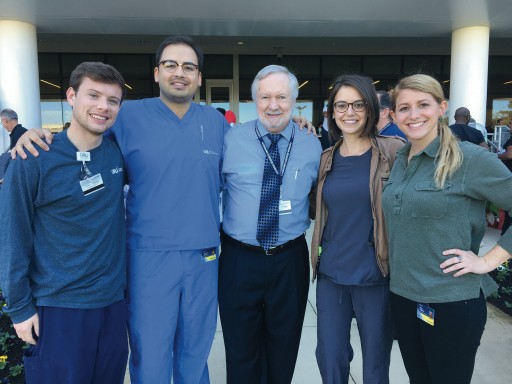 President Keel with 108 Class President Chas Pleasance (from left), 2018 Class Treasurer Nick Sasser, 2018 Class Vice President Dahlia Levine and Abby Halpern ('18), vice president for the DCG chapter of the American Dental Student Association