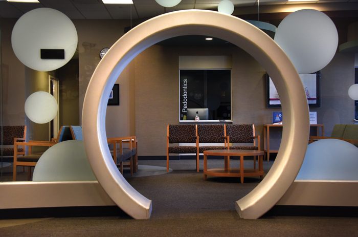 Inside The Dental College of Georgia pediatric dentistry and orthodontics waiting room. Photo By Phil Jones | 45 mm lens, 1/60 sec@f/6.3, ISO 1200.