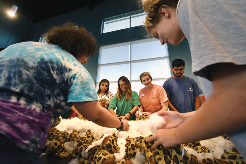 Students participate in a Build-a-Jag event.