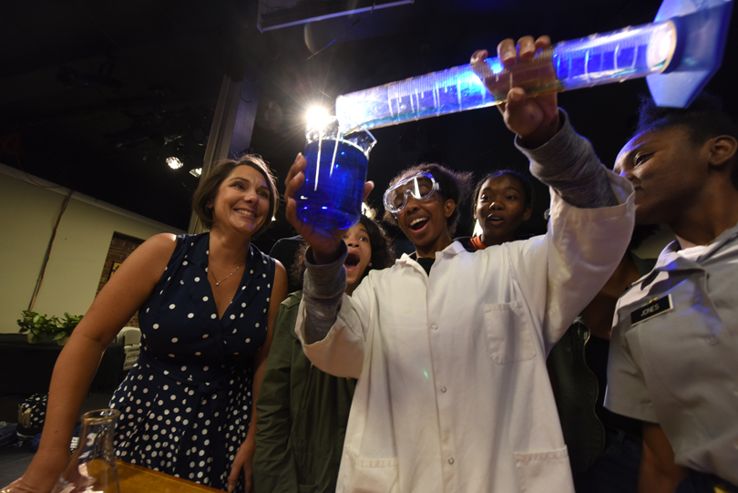 Dr. Ashley Gess (left) and students from the Jessye Norman School for the Arts