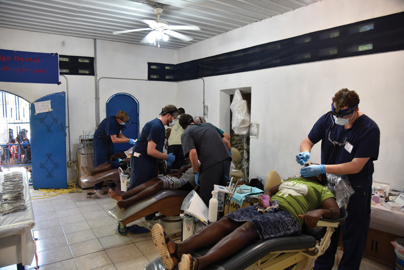 dentists working on patients in Haiti