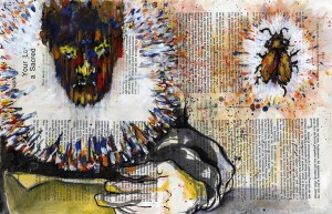 Decree, Mixed media on book pages, 2007