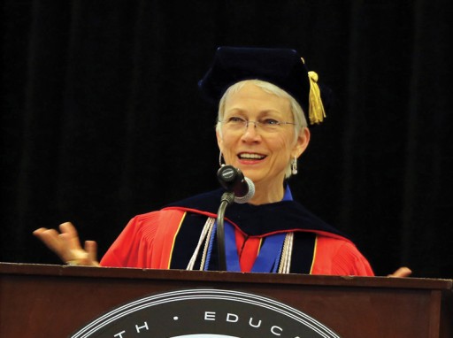 Dr. Lucy Marion speaks at the Nursing Convocation.