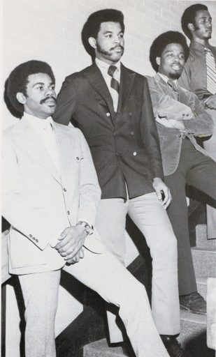 1972 Black Student Medical Alliance (from left): Leonard, Drs. Ronald Spearman and Joseph Hobbs, Class of 1974.